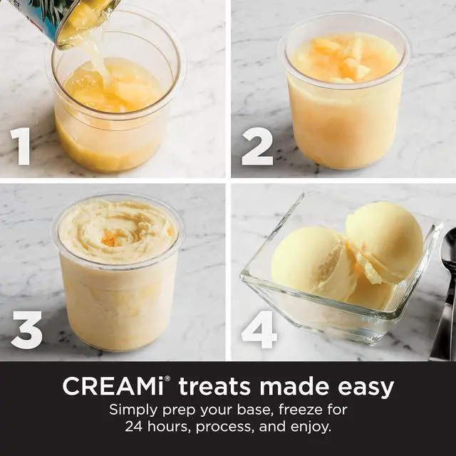 Alt view image 6 of 7 - Ninja CREAMi Ice Cream Maker, for Gelato, Mix-ins, Milkshakes, Sorbet, Smoothie Bowls & More, 7 One-Touch Programs, with (2) Pint Containers & Lids, Compact Size, Perfect for Kids, Silver