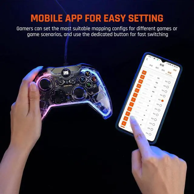 Alt view image 6 of 7 - Wired Pc Gaming Controller,BIGBIG WON Nintendo Switch pro Controller for tears of the kingdom Game,6-Axis Gyro,one key Wake-up,Macro,Turbo, Dual Shock, Custom Buttons,RGB Light for pc/switch lite/PS4