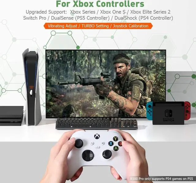 Alt view image 4 of 7 - Controller Adapters, BIGBIG WON Wireless Controller Adapter for Xbox Series X|S Controller/Xbox One X|S Controller/Elite Series 2/PS5/PS4/Switch Controller Playing on PS4/Switch/Windows 11&10 PC (1pc)