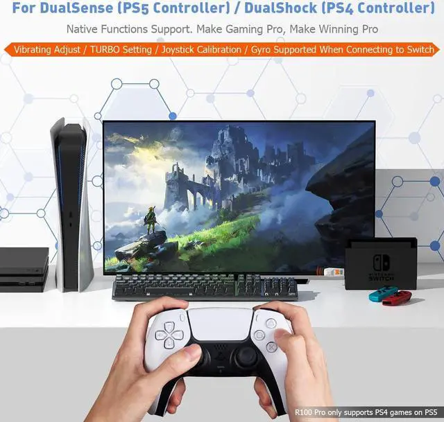 Alt view image 5 of 7 - Controller Adapters, BIGBIG WON Wireless Controller Adapter for Xbox Series X|S Controller/Xbox One X|S Controller/Elite Series 2/PS5/PS4/Switch Controller Playing on PS4/Switch/Windows 11&10 PC (1pc)
