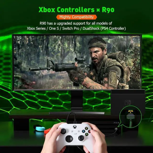 Alt view image 3 of 7 - Controller Adapters, BIGBIG WON Wired Controller Adapter for Xbox Series/Xbox One | One S/Xbox Elite Series/Elite Series 2/PS5/PS4 Wired Console Adapter for Switch/PS4/Windows 11&10 PC Black (1 PCS)