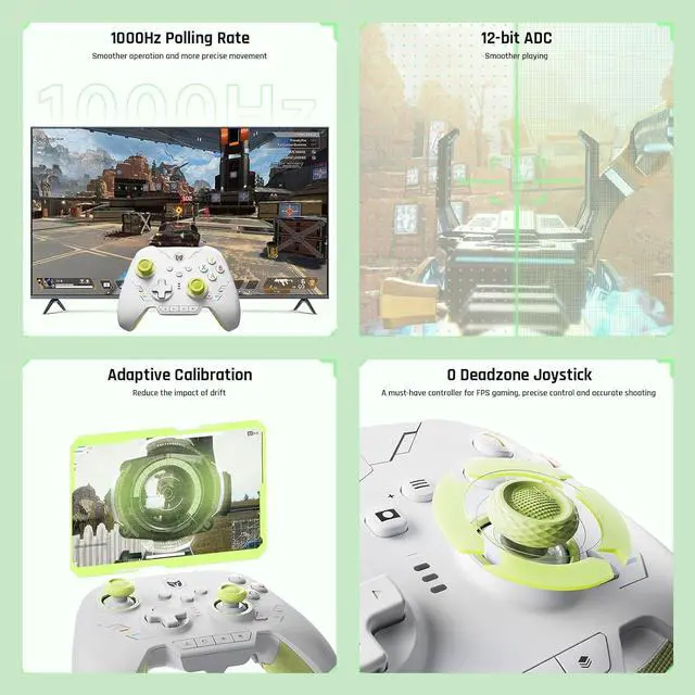 Alt view image 6 of 7 - PC Controllers for Gaming, BIGBIG WON Rainbow 2 SE Wireless Controller Motion Aim, Hall Effect Trigger, 12-bit ADC, 3 Sets Joysticks, 4-way&8-way D-pad Controller for Switch/PC/Android/iOS