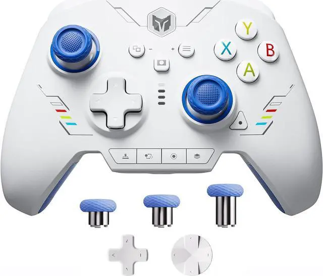 Main image of PC Controllers for Gaming, BIGBIG WON Rainbow 2 SE Wireless Controller Motion Aim, Hall Effect Trigger, 12-bit ADC, 3 Sets Joysticks, 4-way&8-way D-pad Controller for Switch/PC/Android/iOS Blue