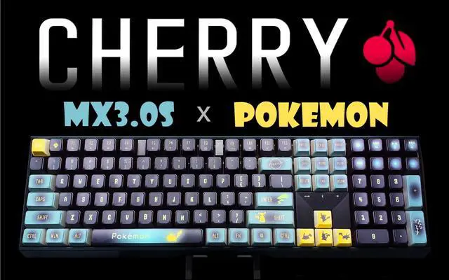 Main image of Cherry MX 3.0S Wired Mechanical Keyboard Pokemon Pikachu Special Edition , Aluminum Housing Built Cherry Without Steel Structure w/Cherry Red Switches