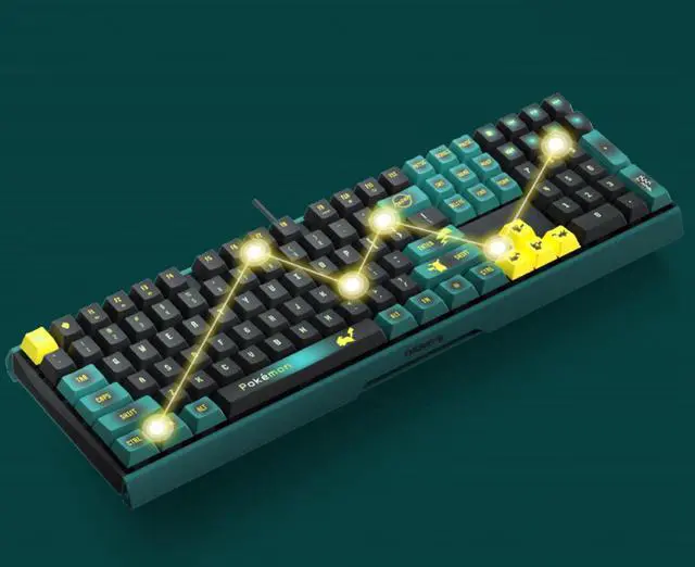 Alt view image 4 of 5 - Cherry MX 3.0S Wired Mechanical Keyboard Pokemon Pikachu Special Edition , Aluminum Housing Built Cherry Without Steel Structure w/Cherry Red Switches