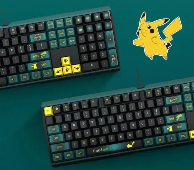 Alt view image 2 of 5 - Cherry MX 3.0S Wired Mechanical Keyboard Pokemon Pikachu Special Edition , Aluminum Housing Built Cherry Without Steel Structure w/Cherry Red Switches