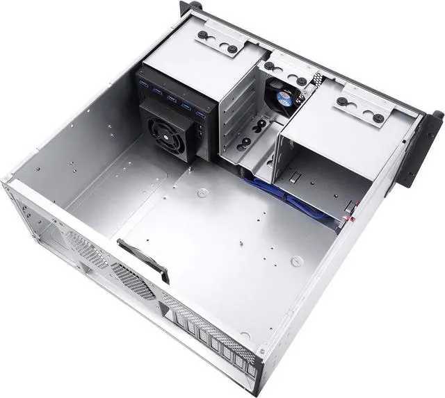 Alt view image 5 of 13 - SilverStone Technology RM41-H08 4U Rackmount Server Case with 5 x 3.5 Hot-Swappable Bay and 3 x 5.25 Bays with USB 3.1 Gen 1 RM41-H08-x