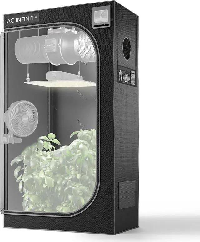 Main image of AC Infinity CLOUDLAB 632 Advance Grow Tent, 36x24x72 Thickest 1 in. Poles, Highest Density 2000D Diamond Mylar Canvas, Controller Mount for Hydroponics Indoor Growing