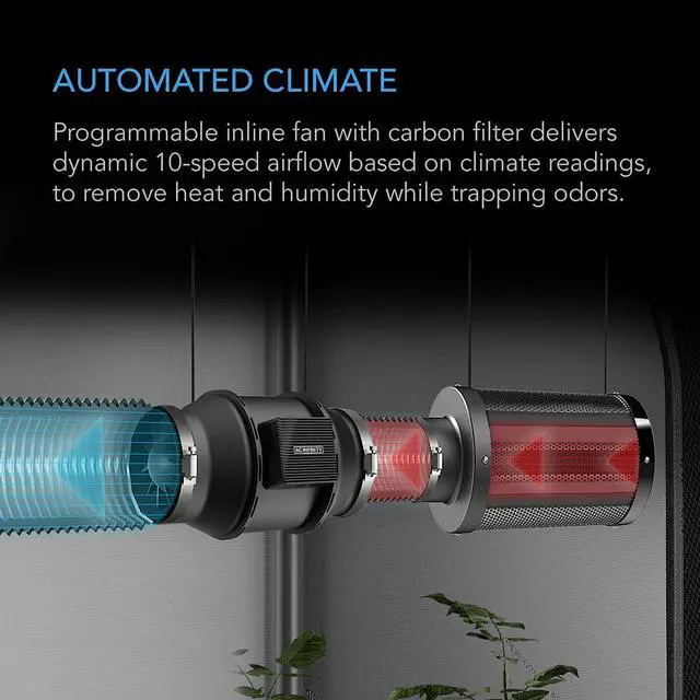Alt view image 4 of 7 - Advance Grow System 2x2, 1-Plant Kit, WiFi-Integrated Grow Tent Kit, Automate Ventilation, Circulation, Schedule Full Spectrum Samsung LM301B LED Grow Light, 2000D Mylar Tent