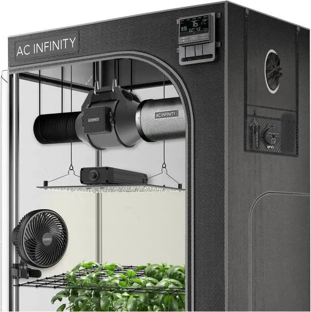 Main image of Advance Grow System 3x3, 3-Plant Kit, WiFi-Integrated Grow Tent Kit, Automate Ventilation, Circulation, Schedule Full Spectrum Samsung LM301B LED Grow Light, 2000D Mylar Tent