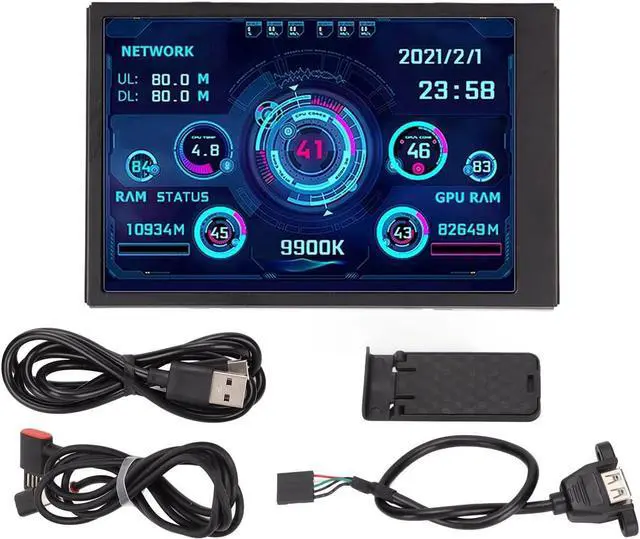 Alt view image 6 of 7 - 3.5in IPS Computer Temp Monitor, PC Sensor Panel Display, PC CPU RAM HDD Data Monitor Computer Temperature Display for Windows System