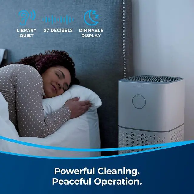 Alt view image 4 of 7 - BISSELL air180 Air Purifier For Home, Bedroom, HEPA Filter, Filters Smoke, Allergies, Pet Dander, Odor, Dust, Gray