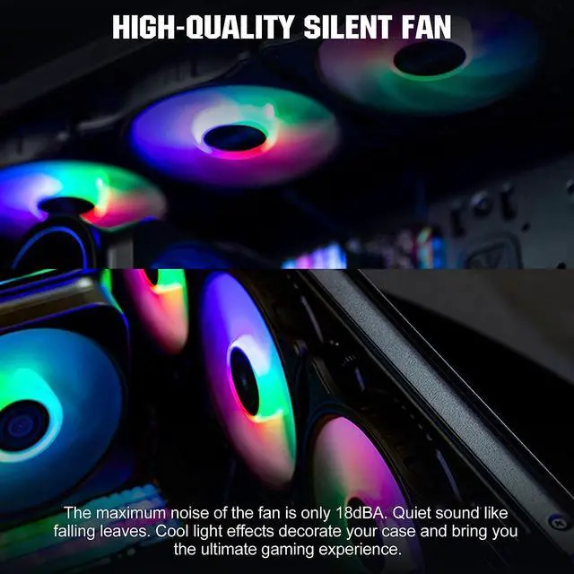 Alt view image 6 of 6 - 120MM Case Fan 3 Pack FX120 High Performance Cooling PC Fans - RGB Case Fans with Hydraulic Bearing - Low Noise Computer Fans Parts for PC Case