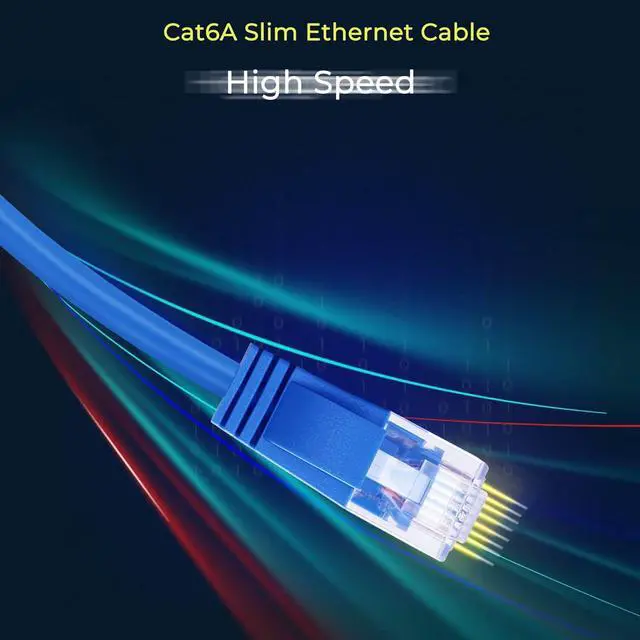 Alt view image 6 of 6 - Patch Cables Cat6a 0.5ft (50 Pack) Slim, Cat6a Ethernet Patch Cable 10G Support, Snagless Cat 6 Patch Cable for Patch Panel to Switch, Flexiable Cat 6a Ethernet Cable with Gold Plated
