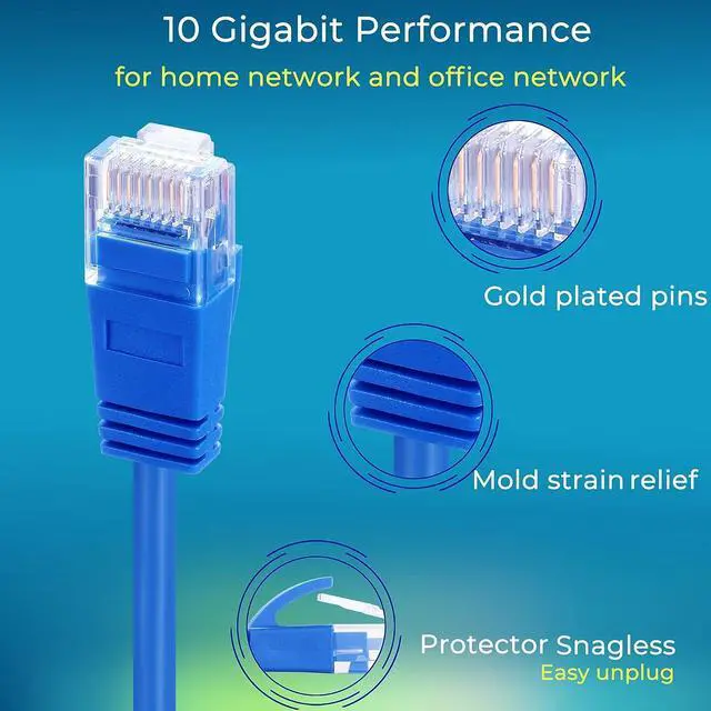 Alt view image 2 of 6 - Patch Cables Cat6a 0.5ft (50 Pack) Slim, Cat6a Ethernet Patch Cable 10G Support, Snagless Cat 6 Patch Cable for Patch Panel to Switch, Flexiable Cat 6a Ethernet Cable with Gold Plated