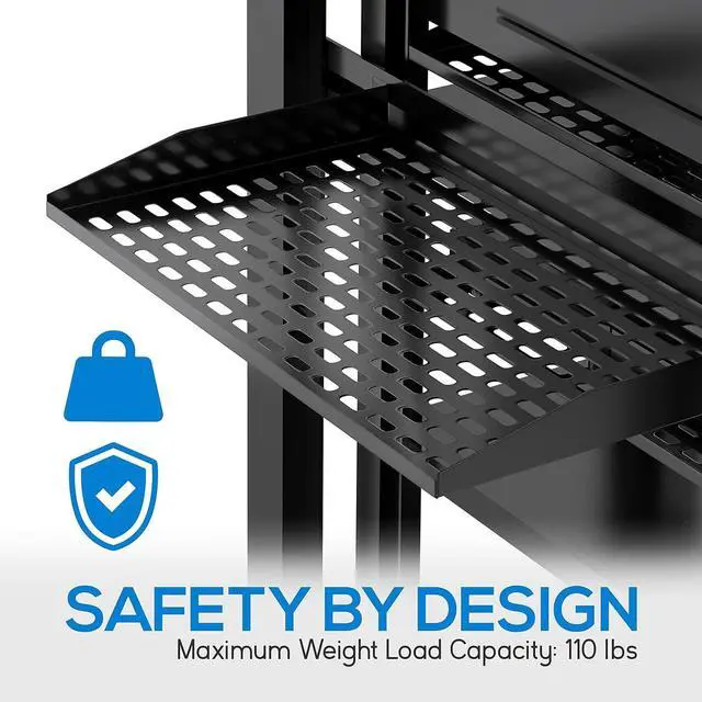 Alt view image 3 of 7 - Pyle 2-Packl 1U Server Rack Shelf, Vented Shelves for Good Air Circulation, Cantilever Mount, Wall Mount Rack, Universal Device, Cabinet Shelf, Computer Case Mounting Tray