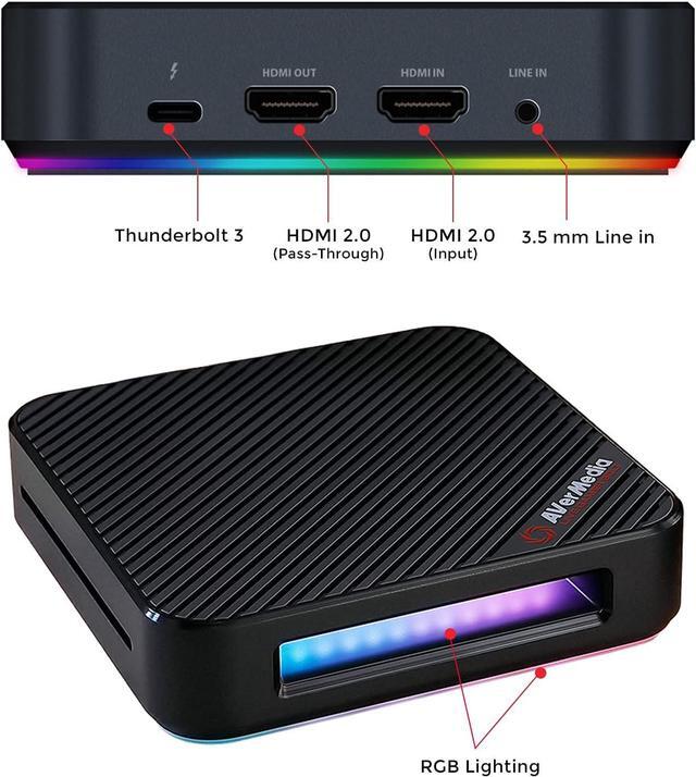 Alt view image 2 of 7 - AVerMedia Live Gamer Bolt: Thunderbolt 3 External Capture Card, Stream and Record in 4K60 HDR10, Support Win 11 and MacOS 10.15, Not for Apple M1 CPU, Perfect for PS4 Pro, PS5, Xbox Series X/S