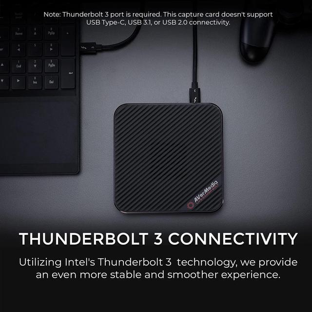 Alt view image 3 of 7 - AVerMedia Live Gamer Bolt: Thunderbolt 3 External Capture Card, Stream and Record in 4K60 HDR10, Support Win 11 and MacOS 10.15, Not for Apple M1 CPU, Perfect for PS4 Pro, PS5, Xbox Series X/S
