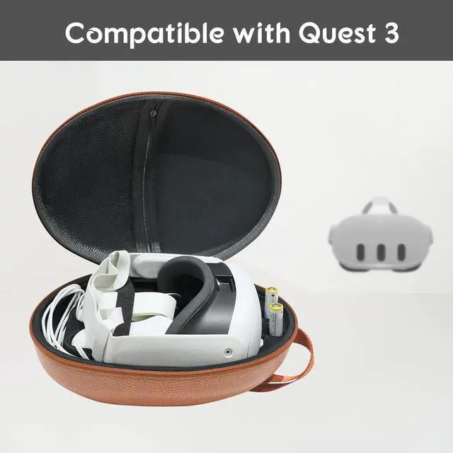 Alt view image 2 of 6 - Hard Carrying Case Compatible with Meta 3/Oculus 3 Accessories, VR Headset Travel Case for Quest 3 Accessories,Suitable for Travel and Home Storage