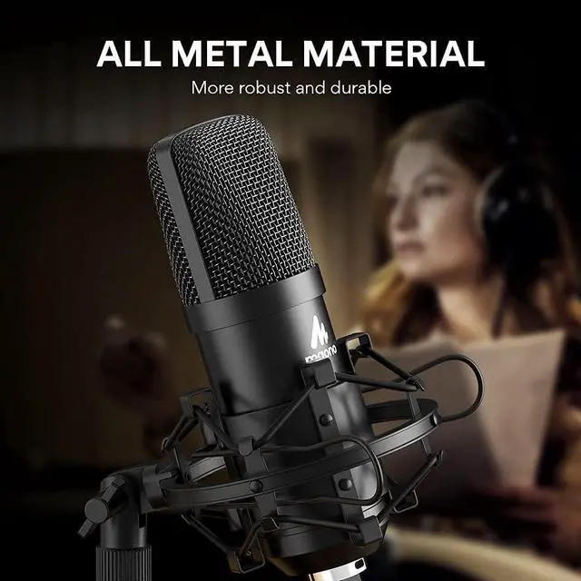 Alt view image 7 of 7 - MAONO USB Microphone Kit 192KHZ/24BIT AU-A04T PC Condenser Podcast Streaming Cardioid Mic Plug & Play for Computer, YouTube, Gaming Recording