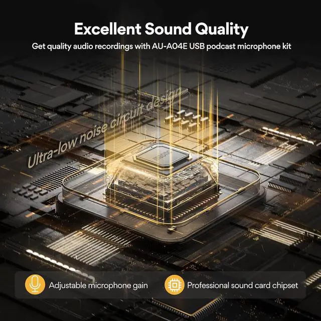 Alt view image 2 of 7 - MAONO Podcast Microphone, USB Computer Mic for PC with Software, Boom Arm and Professional Sound Chipset for Singing, Recording, Streaming, Gaming, YouTube - Black