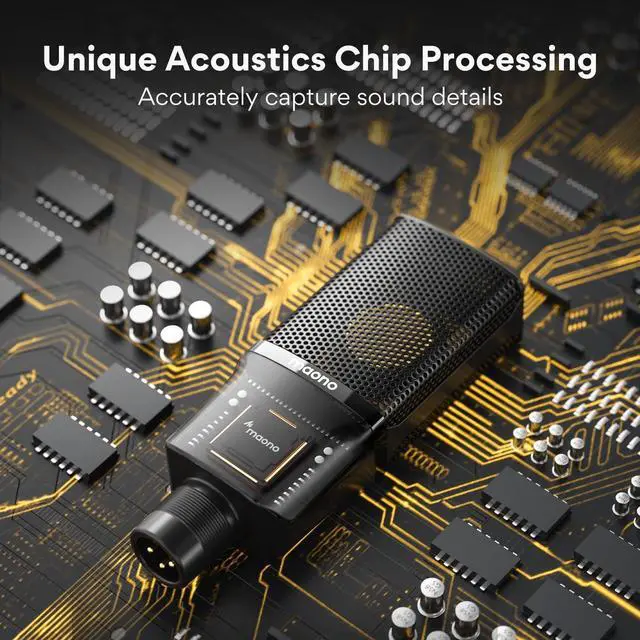 Alt view image 4 of 7 - MAONO XLR Condenser Microphone with 34mm Large Diaphragm, Professional Cardioid Studio Mic for Podcasting, Recording, Streaming, Vocals, Voice Over, Music, ASMR