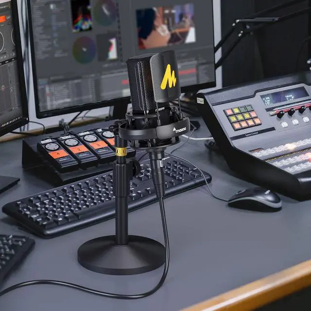 Alt view image 7 of 7 - MAONO XLR Condenser Microphone with 34mm Large Diaphragm, Professional Cardioid Studio Mic for Podcasting, Recording, Streaming, Vocals, Voice Over, Music, ASMR