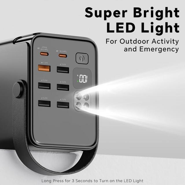 Alt view image 6 of 7 - 70000mAh Power Bank High Capacity 20W PD 3.0 Fast Charging 22.5W Max Large Power Bank,7 Outputs 2 Inputs,LED Display,USB-C Battery Packs for iPhone, Samsung, Outdoors, Camping