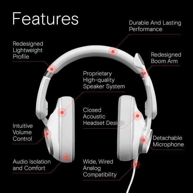 Headset PS4 Accessories H6Pro - Headset - Gaming Headset PC/Windows - with Gaming EPOS Acoustic Over-Ear PS5 - Headset - Lightweight Closed Gaming - - Headset Mic Lift-to-Mute Headset -White - Xbox