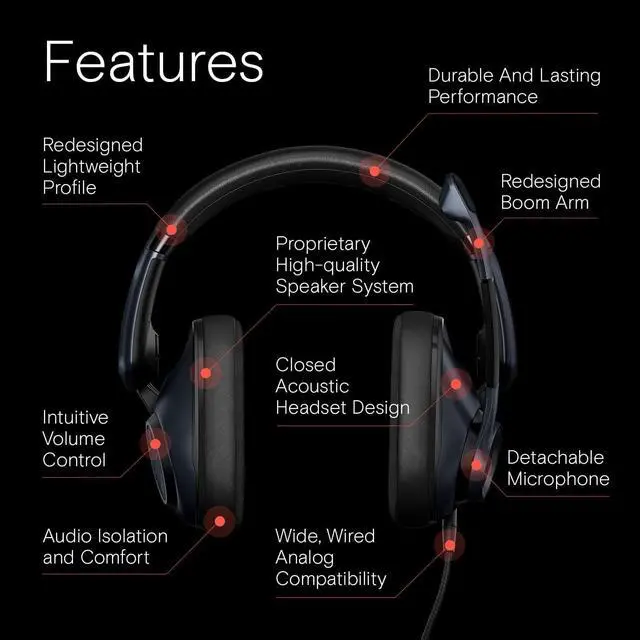 Alt view image 2 of 7 - EPOS Gaming H6Pro - Closed Acoustic Gaming Headset with Mic - Over-Ear Headset  Lightweight - Lift-to-Mute - Xbox Headset - PS4 Headset - PS5 Headset - PC/Windows Headset - Gaming Accessories -Black