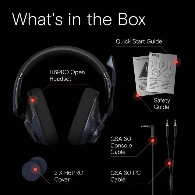 Alt view image 5 of 6 - EPOS H6Pro - Open Acoustic Gaming Headset with Mic - Lightweight Headband - Comfortable & Durable Design - Xbox Headset - PS4 Headset - PS5 Headset - PC/Windows Headset - Gaming Accessories (Black)