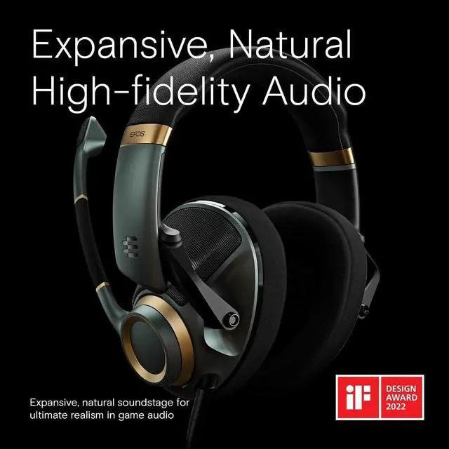 Alt view image 4 of 6 - EPOS H6Pro - Open Acoustic Gaming Headset with Mic - Lightweight Headband - Comfortable & Durable Design - Xbox Headset - PS4 Headset - PS5 Headset - PC/Windows Headset - Gaming Accessories (Green)
