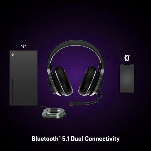 Alt view image 5 of 7 - Turtle Beach Stealth Pro Multiplatform Wireless Noise-Cancelling Gaming Headset for Xbox Series X|S, Xbox One, PS5, PS4, PC, Mac, Switch, & Mobile  50mm Speakers, Bluetooth, Dual Batteries  Black