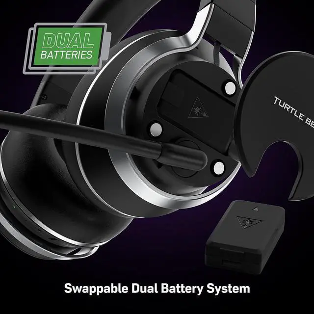 Alt view image 6 of 7 - Turtle Beach Stealth Pro Multiplatform Wireless Noise-Cancelling Gaming Headset for Xbox Series X|S, Xbox One, PS5, PS4, PC, Mac, Switch, & Mobile  50mm Speakers, Bluetooth, Dual Batteries  Black