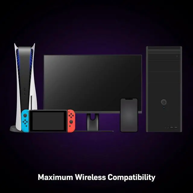 Alt view image 7 of 7 - Turtle Beach Stealth Pro Multiplatform Wireless Noise-Cancelling Gaming Headset for PS5, PS4, Playstation, PC, Mac, Switch, & Mobile  50mm Speakers, Bluetooth, Dual Batteries  Black