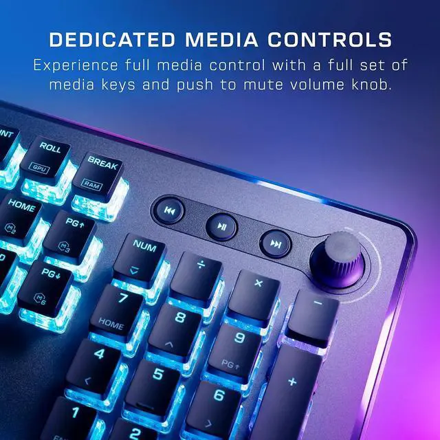 Alt view image 5 of 7 - ROCCAT Vulcan II Max  Optical-Mechanical PC Gaming Keyboard, Customizable RGB Illuminated Keys and Palm Rest, TITAN II Switches, Aluminum Plate