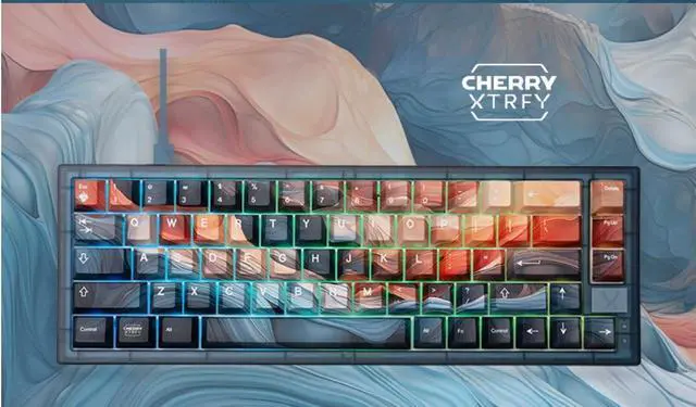 Alt view image 2 of 5 - Xtrfy K5V2 Compact Gaming Keyboard RGB Wired Original Red Switch (Torrent Edition) Comes With High-Speed Large Mouse Pad With The Same Theme