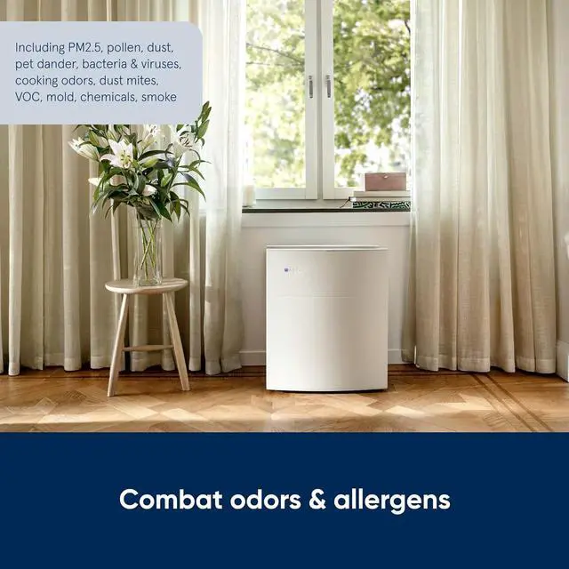 Alt view image 5 of 7 - BLUEAIR Air Purifier for Allergy & Asthma Reduction in Medium/Large Rooms, HEPASilent Technology with Dual Protection Filters, Removes 99.97% Pet Dander Pollen Mold Dust Viruses, White