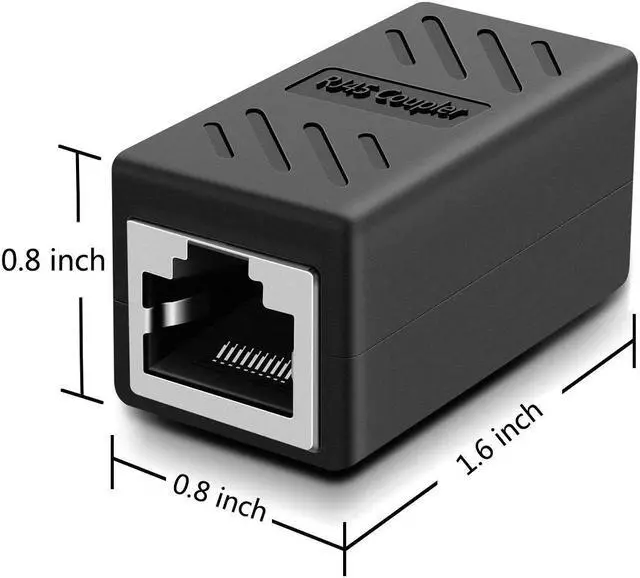 Alt view image 4 of 7 - RJ45 Coupler, Ethernet Connectors, Hielded in-Line Coupler for Cat7/Cat6/Cat5e/Cat5 Ethernet Cable Extender Connector - Female to Female (Black 30 Pack)