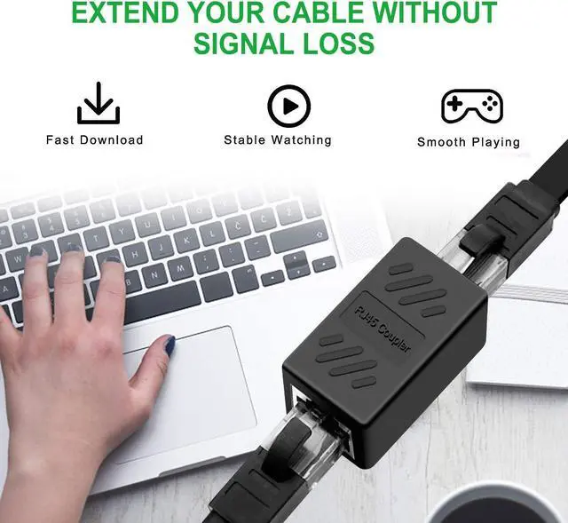 Alt view image 6 of 7 - RJ45 Coupler, Ethernet Connectors, Hielded in-Line Coupler for Cat7/Cat6/Cat5e/Cat5 Ethernet Cable Extender Connector - Female to Female (Black 30 Pack)