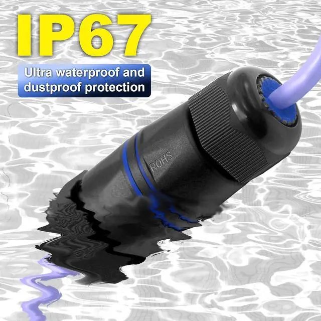 Alt view image 2 of 7 - Waterproof RJ45 Coupler Short Profile, Cat6/Cat5E/Cat5 Waterproof Ethernet Connector Shielded IP67, Outdoor Network LAN Cable Extender PoE 6-Pack