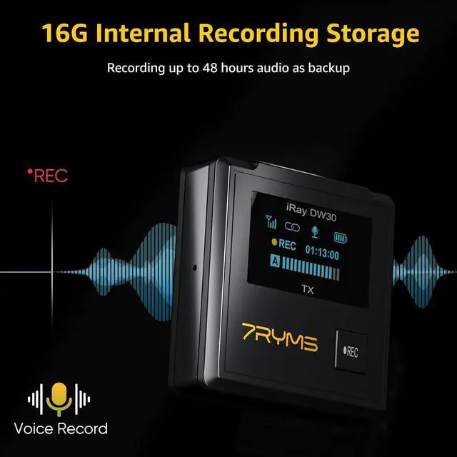 ワイヤレスマイク iRay DW30 8Gメモリー 48kHz録音 充電ケース ワイヤレスマイク iRay DW30 8Gメモリー 48kHz録音 充電ケース