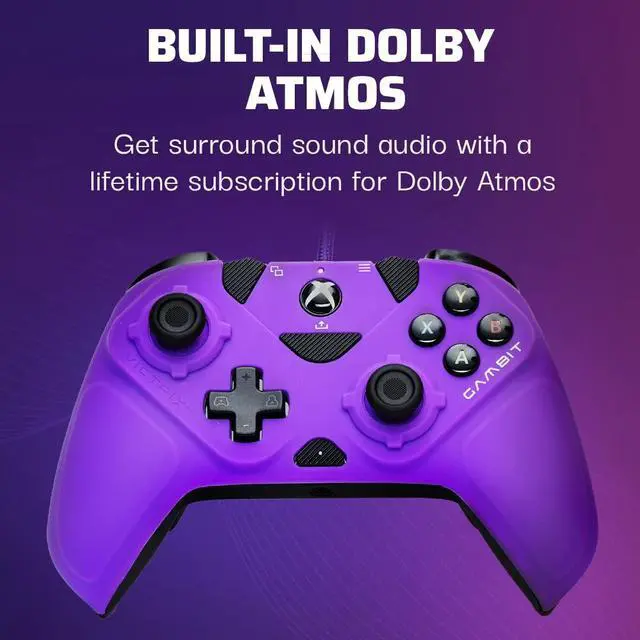 Alt view image 5 of 5 - Victrix Gambit World's Fastest Licensed Xbox Controller, Elite Esports Design with Swappable Pro Thumbsticks, Custom Paddles, Swappable White / Purple Faceplate for Xbox One, Series X/S, PC