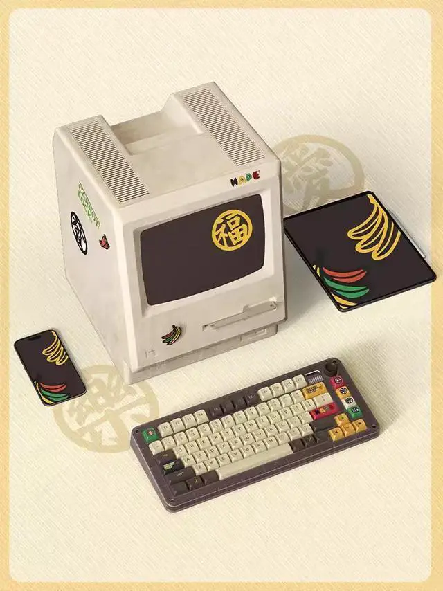 Alt view image 4 of 7 - Happy Ape Mechanical Gaming Keyboard , 75% Compact RGB Hot-swap Jade Switches Wireless Keyboard, Supports Bluetooth 2.4G and Wired Connection,Compatible with Mac and Windows - Chocolate
