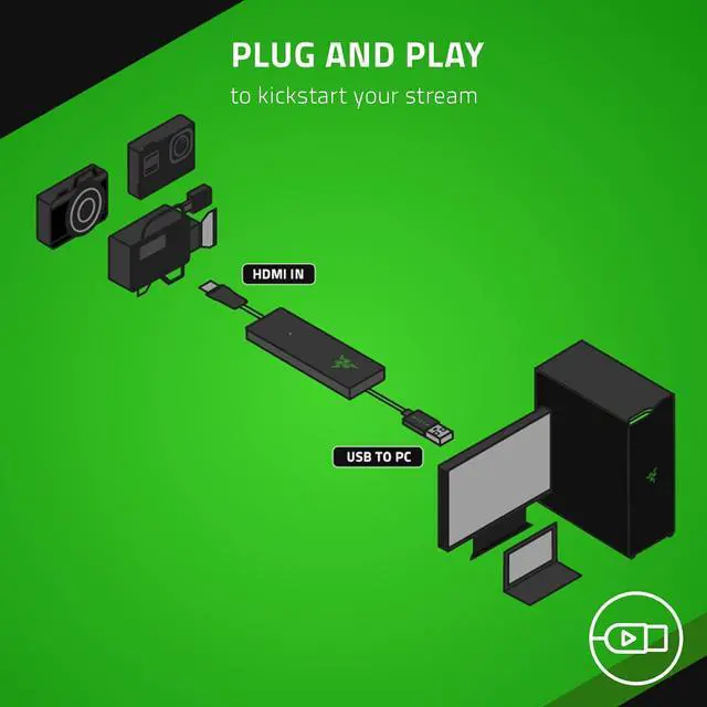 Alt view image 7 of 7 - Ripsaw X USB Capture Card w/Camera Connection: 4K 30FPS - OBS & Streamlabs Compatible - for Streaming, Gaming, Video Conference, Zoom, Teams - HDMI 2.0 & USB 3.0 - Compact Design - Plug & Play