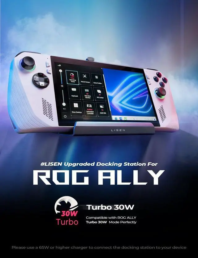 Alt view image 5 of 7 - 13-in-1 Docking Station for Steam Deck OLED&ROG Ally&Legion Go, Dual Cooling Fan 5 USB Ports and 4K@60Hz, 100W Charging Port Support ROG Ally 30W Mode, Gigabit Ethernet Fit for Steam Deck OLED