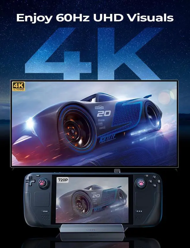 Alt view image 4 of 7 - 13-in-1 Docking Station for Steam Deck OLED&ROG Ally&Legion Go, Dual Cooling Fan 5 USB Ports and 4K@60Hz, 100W Charging Port Support ROG Ally 30W Mode, Gigabit Ethernet Fit for Steam Deck OLED