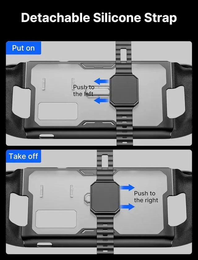 Alt view image 6 of 6 - ModCase for Steam Deck/Steam Deck OLED, PC0104 Steam Deck Case with Detachable Front Shell Valve Steam Deck Accessories Include Protective Case, Face Cover, Metal Bracket and Strap