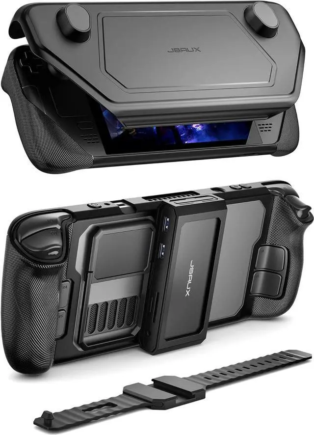 Main image of ModCase for Steam Deck, PC0104 Modular Deck Case with 11-in-1 Docking Station Valve Accessories Include Back Case, Face Cover, Station, Metal Bracket and Strap - Hub Set