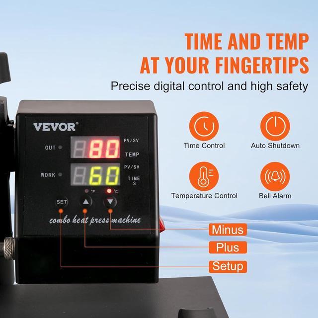 Alt view image 6 of 7 - 15x15 Heat Press Machine 8 in 1 Combo Tshirt Press Machine with Tumbler Press, 360° Swing Away Digital Multifunction Heat Transfer Sublimation for Printing T Shirts Mug Hat Plate Cap